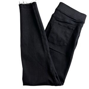 Spanx Womens Small Black High Rise Distressed Pull On Stretch Skinny‎ Jeans